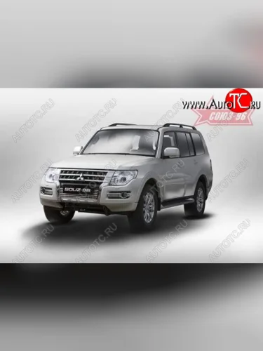 Декоративный элемент воздухозаборника Souz96 нержавеющая сталь (Хром загл. d10) Mitsubishi Pajero 4 V90 2-ой рестайлинг (2014-2020)