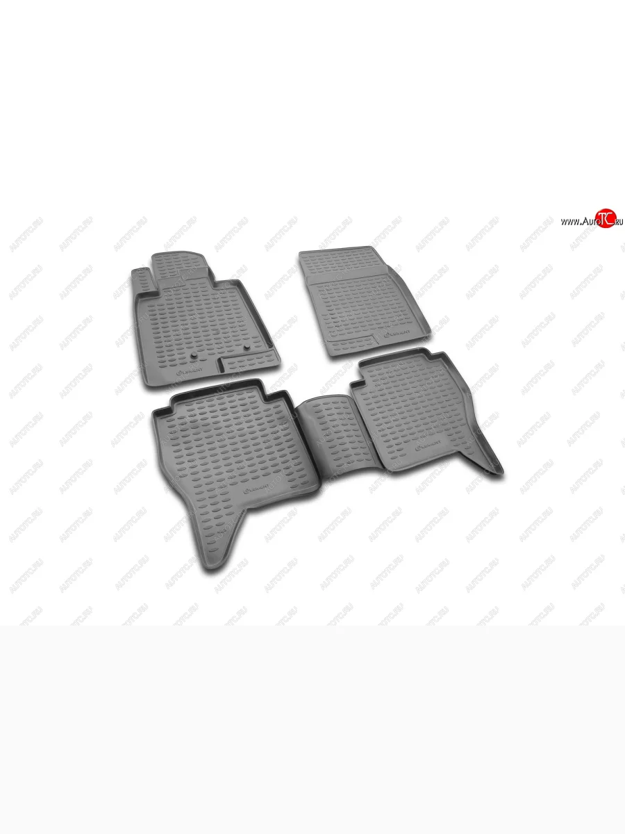 Комплект ковриков салона Element (полиуретан) Mitsubishi Pajero 4 V80 дорестайлинг (2006-2011) (Серые)  в Керчи Республика Крым