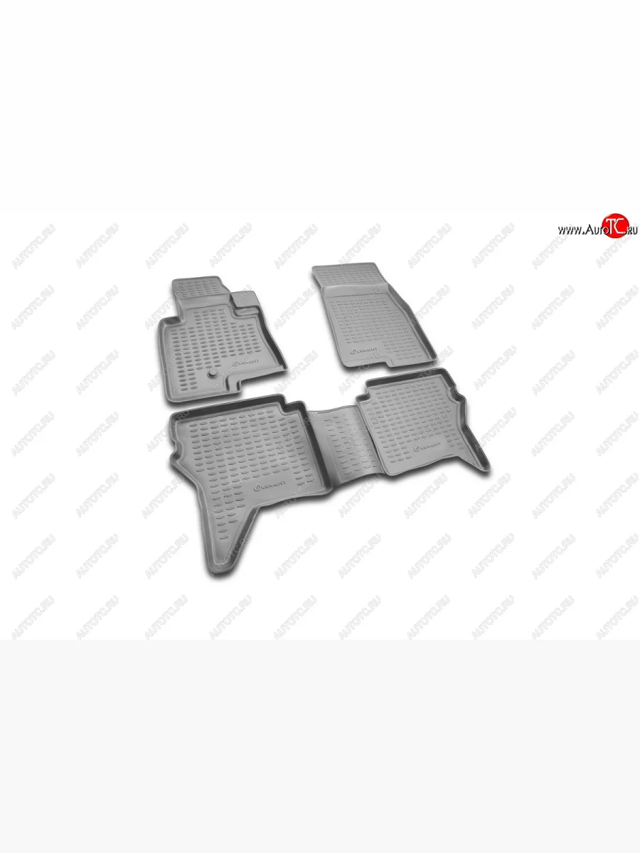 Комплект ковриков салона Element полиуретан Mitsubishi Pajero 4 V80 дорестайлинг (2006-2011) (Черные)  в Самаре Самарской области