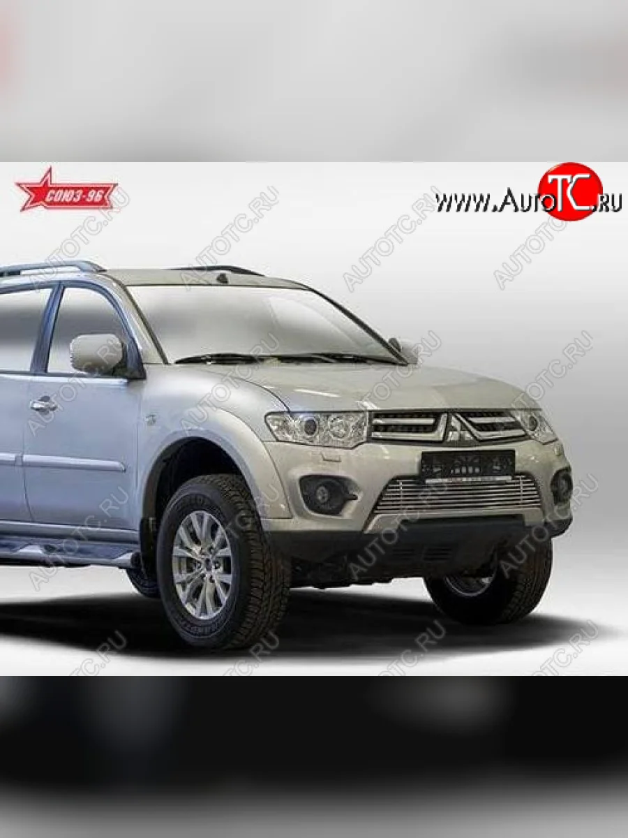 Декоративный элемент воздухозаборника Souz96  Mitsubishi Pajero Sport (2015-2021) QE (Черн загл. d16)  в Самаре Самарской области