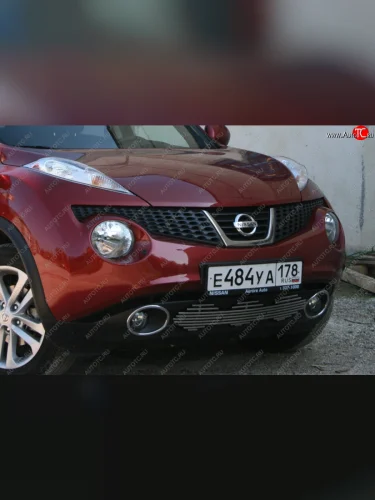 Декоративный элемент воздухозаборника Souz96 нержавеющая сталь (Черная 10 мм) Nissan Juke  1 YF15 (2010-2014) дорестайлинг