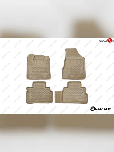 Комплект 3D ковриков салона Element (полиуретан, бежевые) Nissan Murano 3 Z52 дорестайлинг (2015-2022)