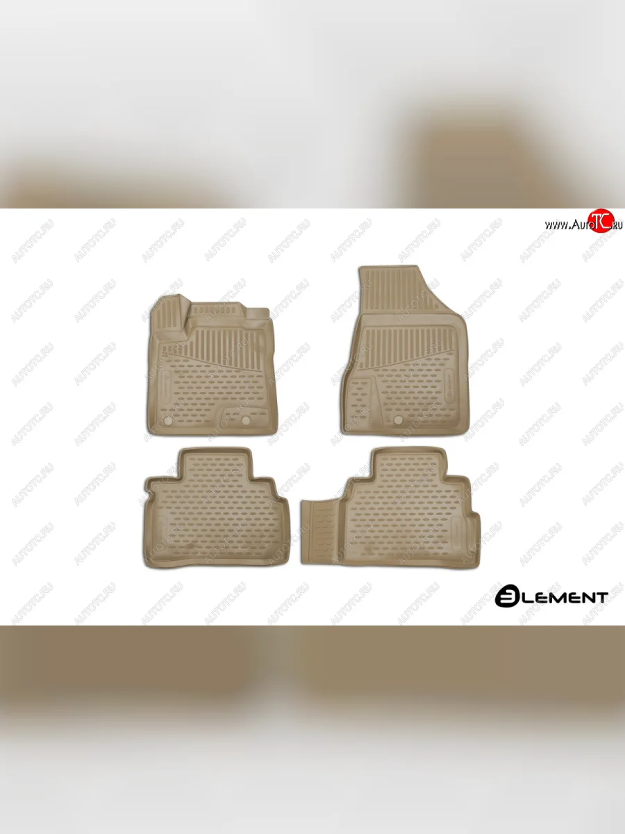 Комплект 3D ковриков салона Element (полиуретан, бежевые) Nissan Murano 3 Z52 дорестайлинг (2015-2022)  в Керчи Республика Крым