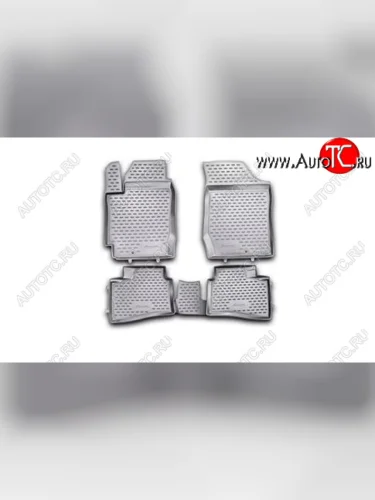 Комплект 3D ковриков салона Element полиуретан (серый) Nissan Pathfinder R51 рестайлинг (2009-2014)