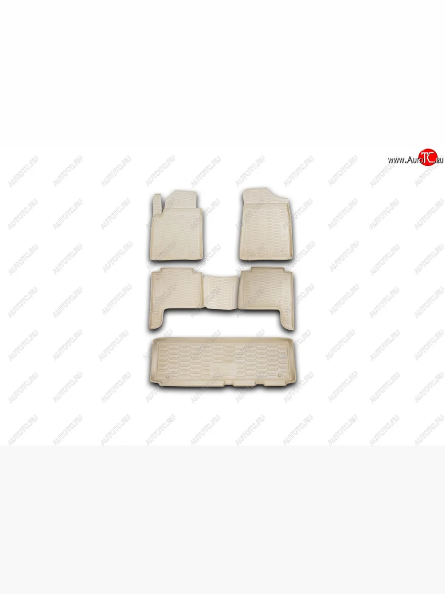 Комплект ковриков салона Element (полиуретан) бежевые Nissan Patrol 6 Y62 дорестайлинг (2010-2014)  в Керчи Республика Крым