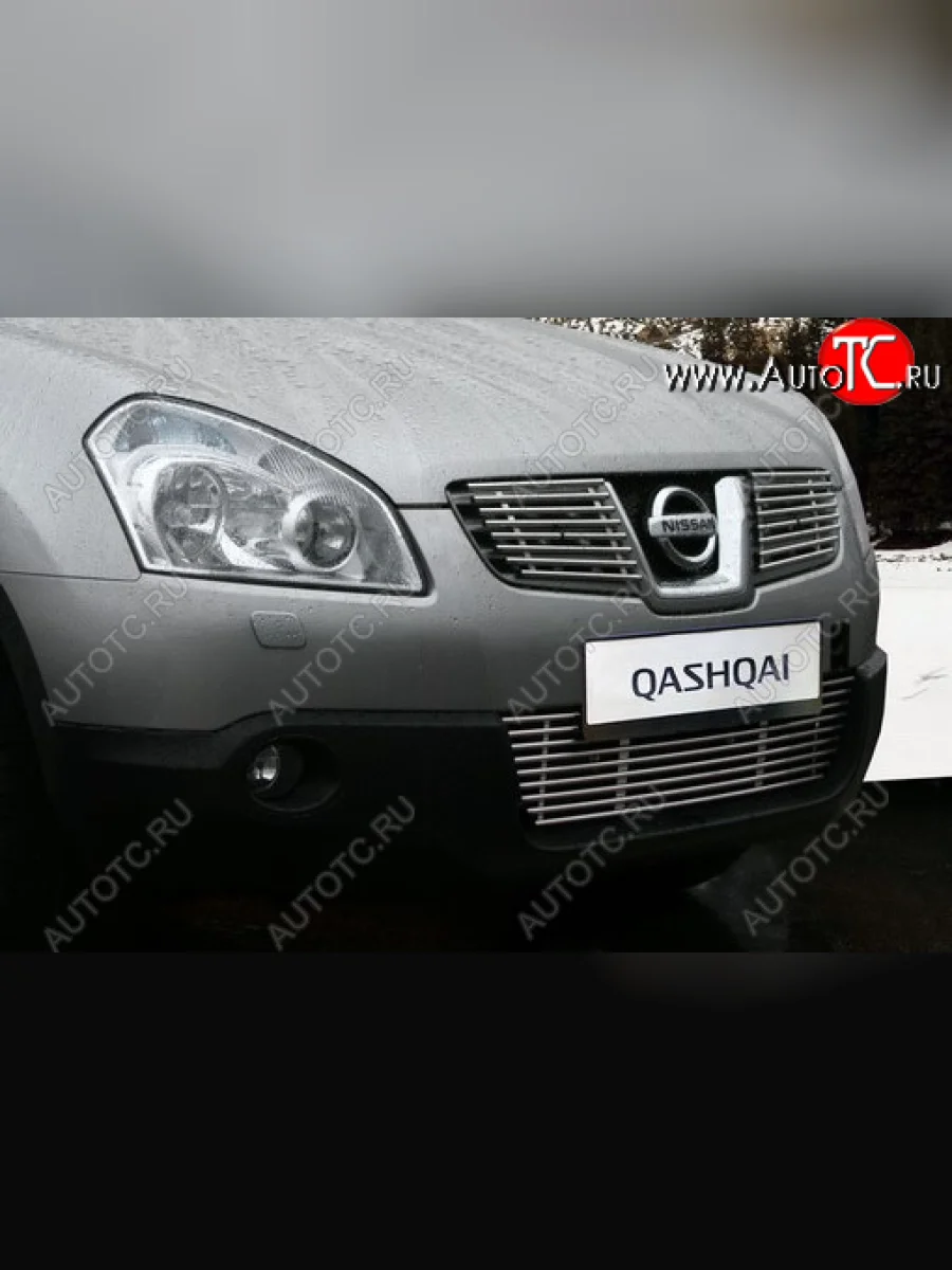 Декоративный элемент воздухозаборника Souz96 хром (d10) Nissan Qashqai +2 1 J10 дорестайлинг (2008-2010)  в Керчи Республика Крым