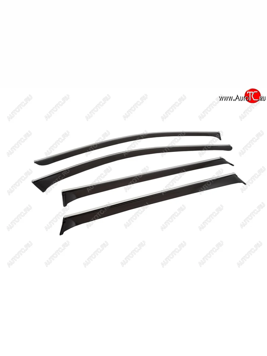 Дефлекторы окон с хромированым молдингом CHROMEX Nissan X-trail 3 T32 дорестайлинг (2013-2018)  в Самаре Самарской области