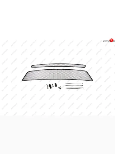 Сетка на бампер внешняя Arbori (Черная 15 мм) Nissan X-trail  2 T31 (2010-2015) рестайлинг