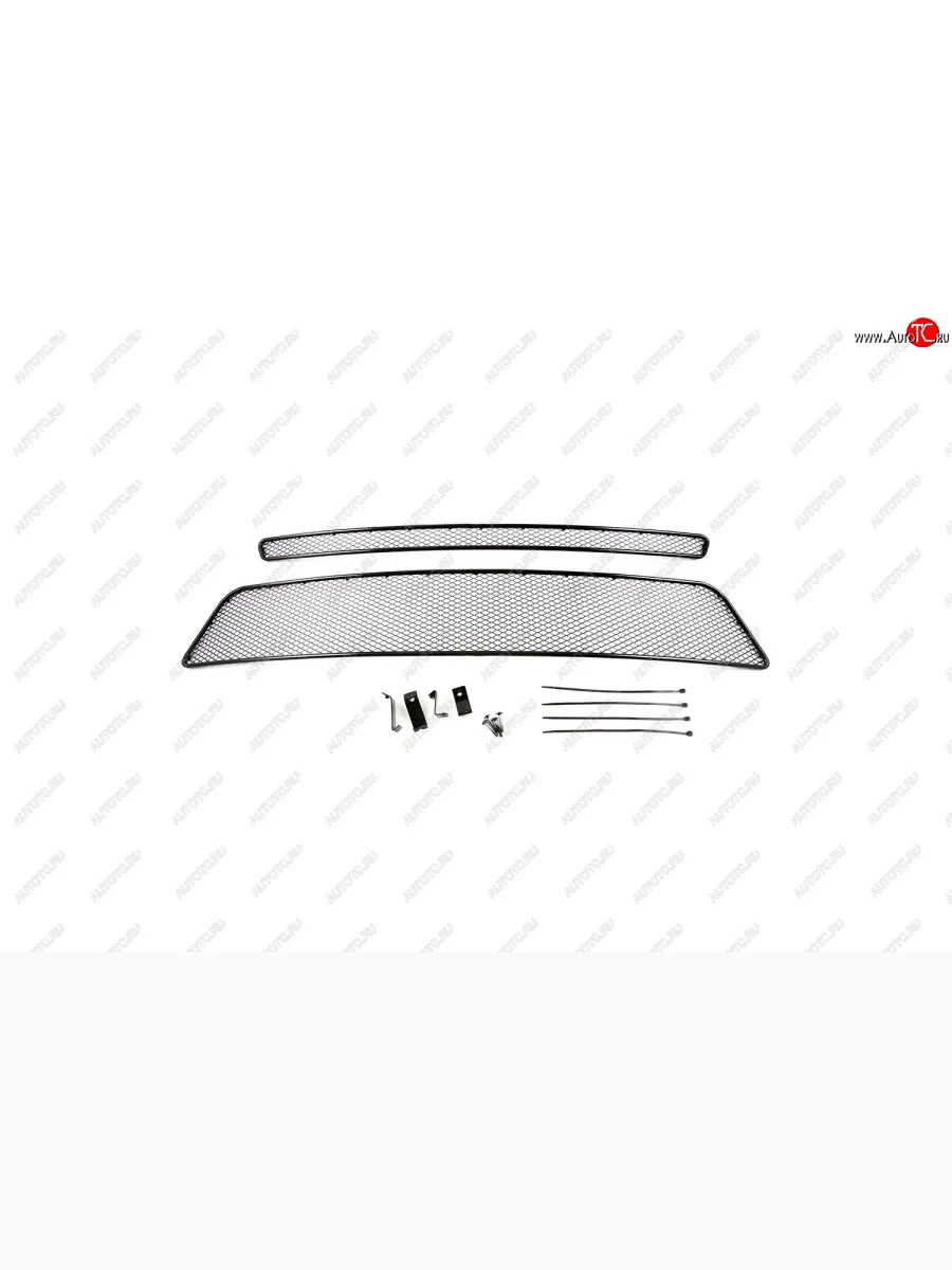 Сетка на бампер внешняя Arbori Nissan X-trail 2 T31 рестайлинг (2010-2015) (Черная 15 мм)  в Перми Пермском крае
