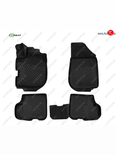 Комплект ковриков салона Format (повышенная износостойкость) с ручкой для дистанционного открытия лючка бензобака Renault Sandero  2 (2014-2018) дорестайлинг