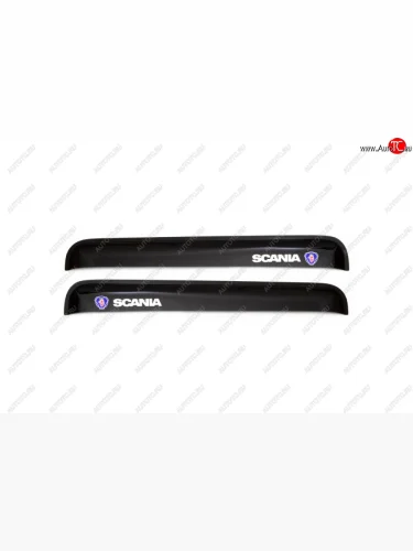 Дефлектора окон REIN (Прямые, дымчатые) Scania 4-series (1997-2007)