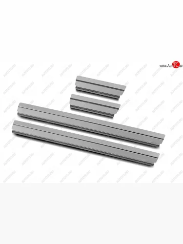 Накладки порожков салона Russtal (Нержавейка полированная) Nissan Qashqai 2 J11 дорестайлинг (2013-2019)