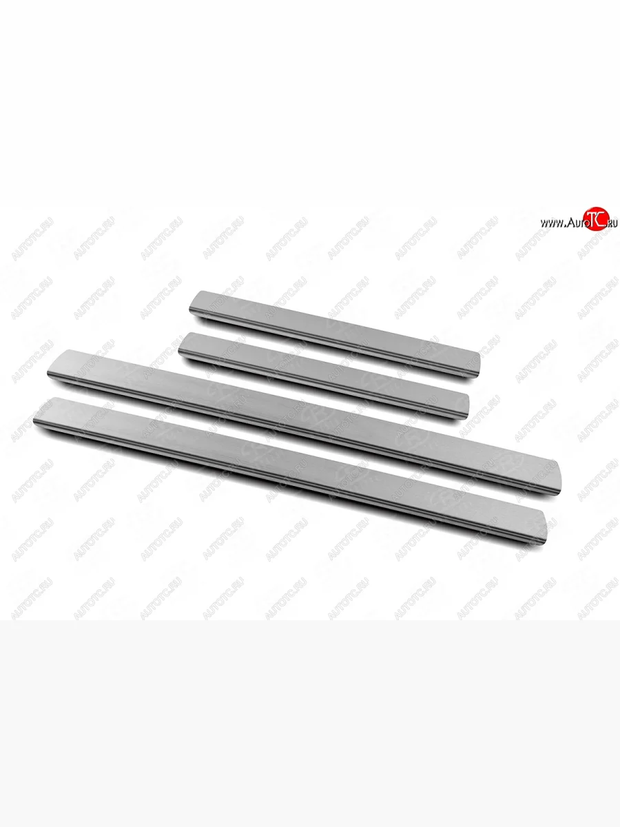 Накладки порожков салона Russtal Лада ВАЗ Гранта 2190 седан  дорестайлинг (2011-2017) (Нержавейка шлифованная)  в Самаре Самарской области