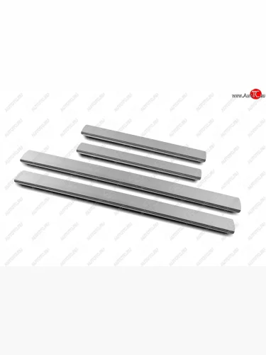 Накладки порожков салона Russtal (Нержавейка шлифованная) Лада ВАЗ Калина 1119 хэтчбек (2004-2013)