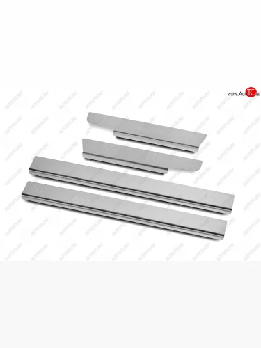 Накладки порожков салона Russtal (Нержавейка шлифованная) Lexus ES350 XV70 дорестайлинг (2018-2021)