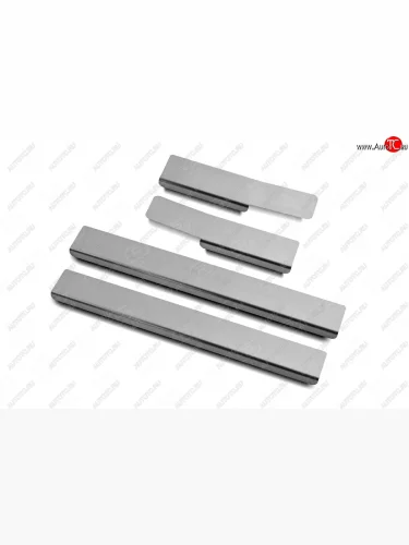 Накладки порожков салона Russtal (Нержавейка шлифованная) Mazda 3/Axela BM дорестайлинг, хэтчбэк (2013-2016)