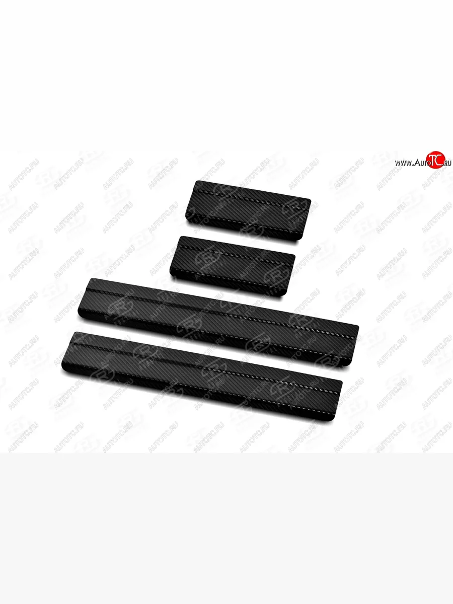 Накладки порожков салона Russtal Mazda CX-5 KF (2016-2025) (Нержавейка с покрытием карбон)  в Керчи Республика Крым