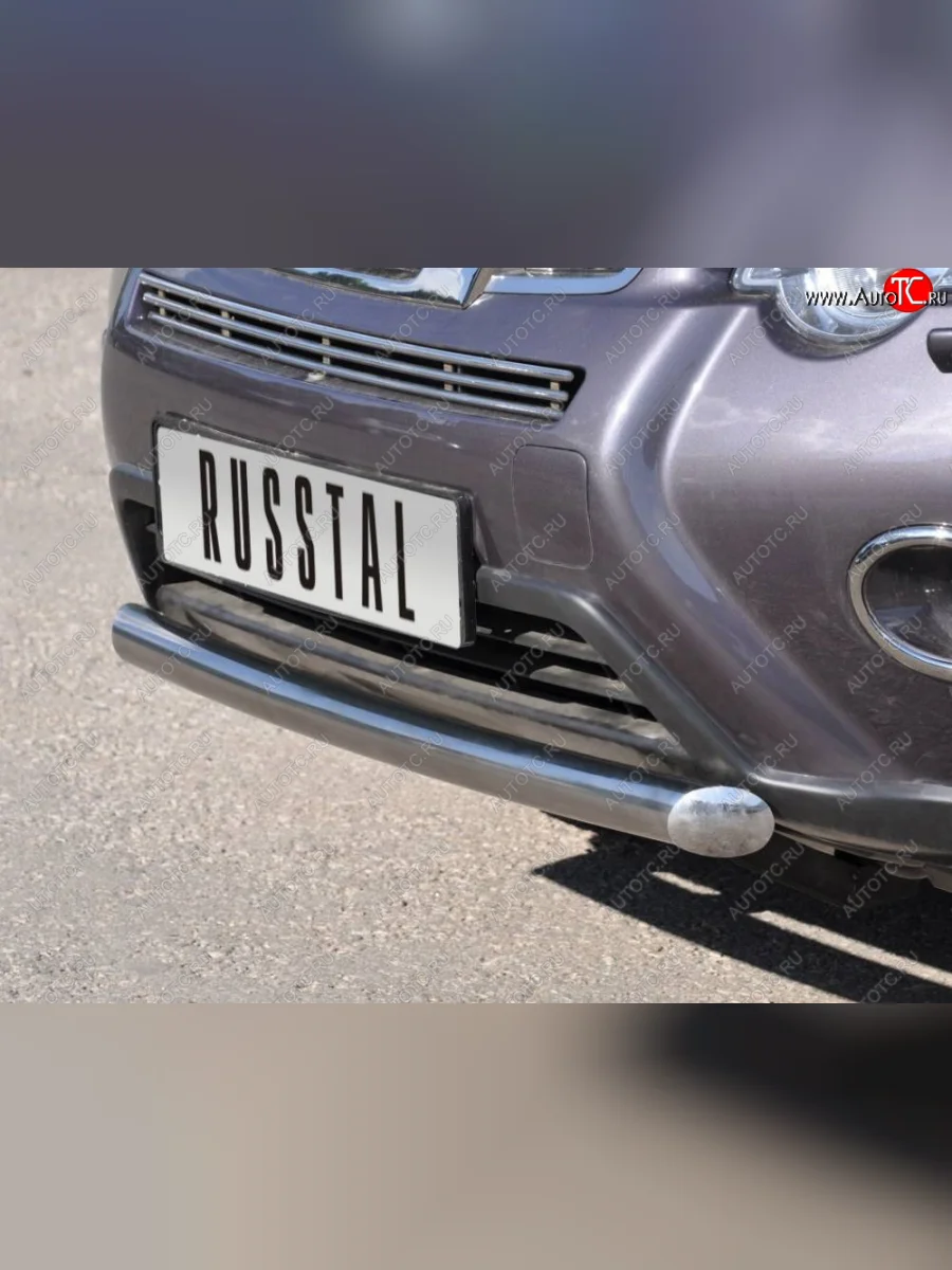 Защита переднего бампера (Ø76 мм, нержавейка) SLITKOFF Nissan X-trail 2 T31 рестайлинг (2010-2015)  в Самаре Самарской области