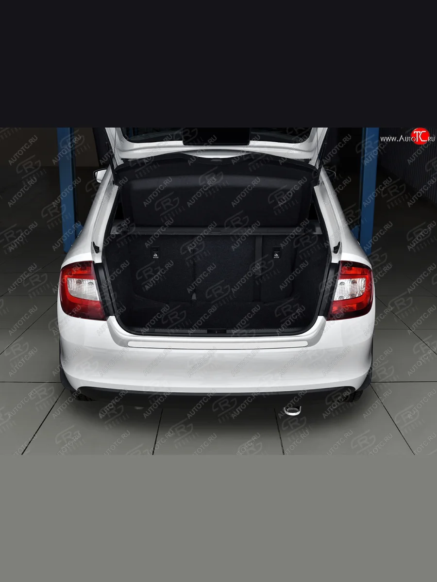 Защитная накладка заднего бампера Russtal Skoda Rapid NH3 дорестайлинг лифтбэк (2012-2017) (Нержавейка шлифованная)  в Керчи Республика Крым