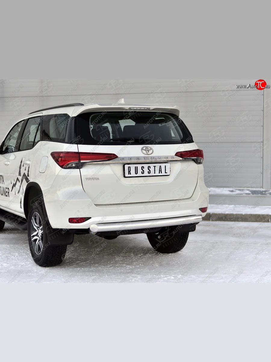 Защита заднего бампера SLITKOFF d76 дуга  Toyota Fortuner (2020-2025) AN160  в Воронеже Воронежской области