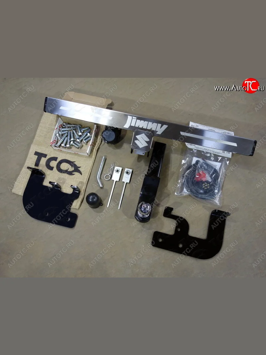 Фаркоп (тягово-сцепное устройство) TCC (с надписью) Suzuki Jimny JB23/JB43 2-ой рестайлинг (2012-2018) (Оцинкованный, шар E - нержавейка)  в Воронеже Воронежской области