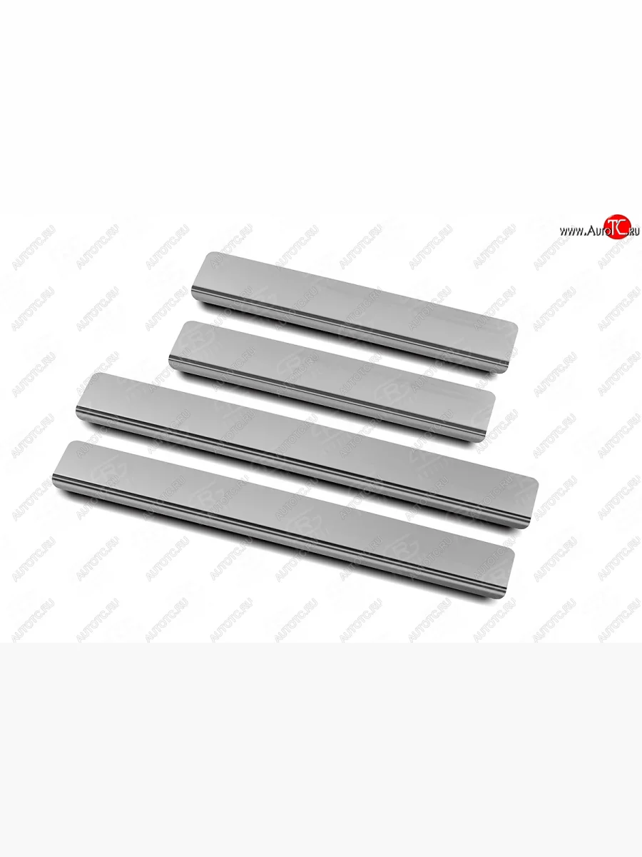 Накладки порожков салона Russtal Volkswagen Polo Mk6 лифтбек (2020-2022) (Нержавейка полированная)  в Перми Пермском крае