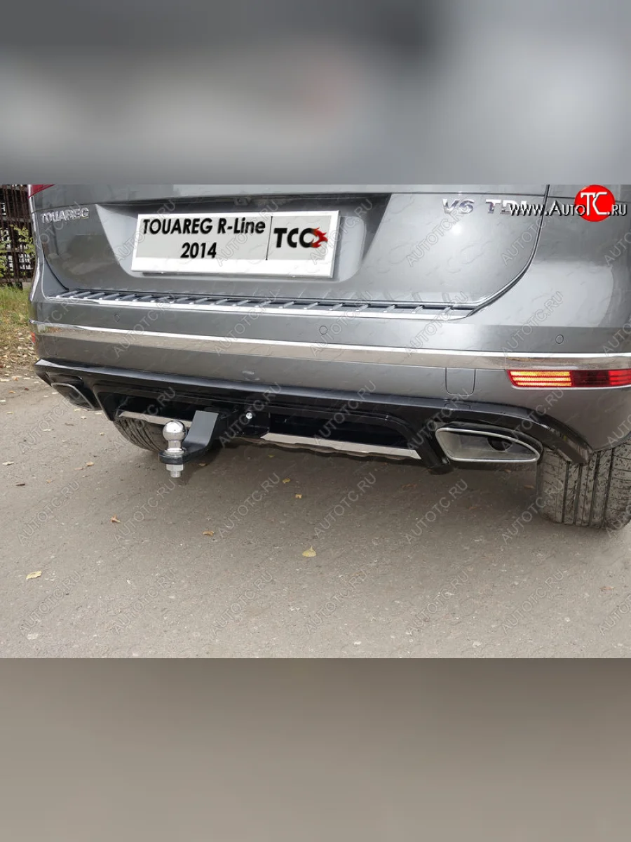 Фаркоп (тягово-сцепное устройство) TCC (в т.ч. R-Line) Volkswagen Touareg 2 NF рестайлинг (2014-2018) (Оцинкованный, шар E - оцинкованный)  в Самаре Самарской области