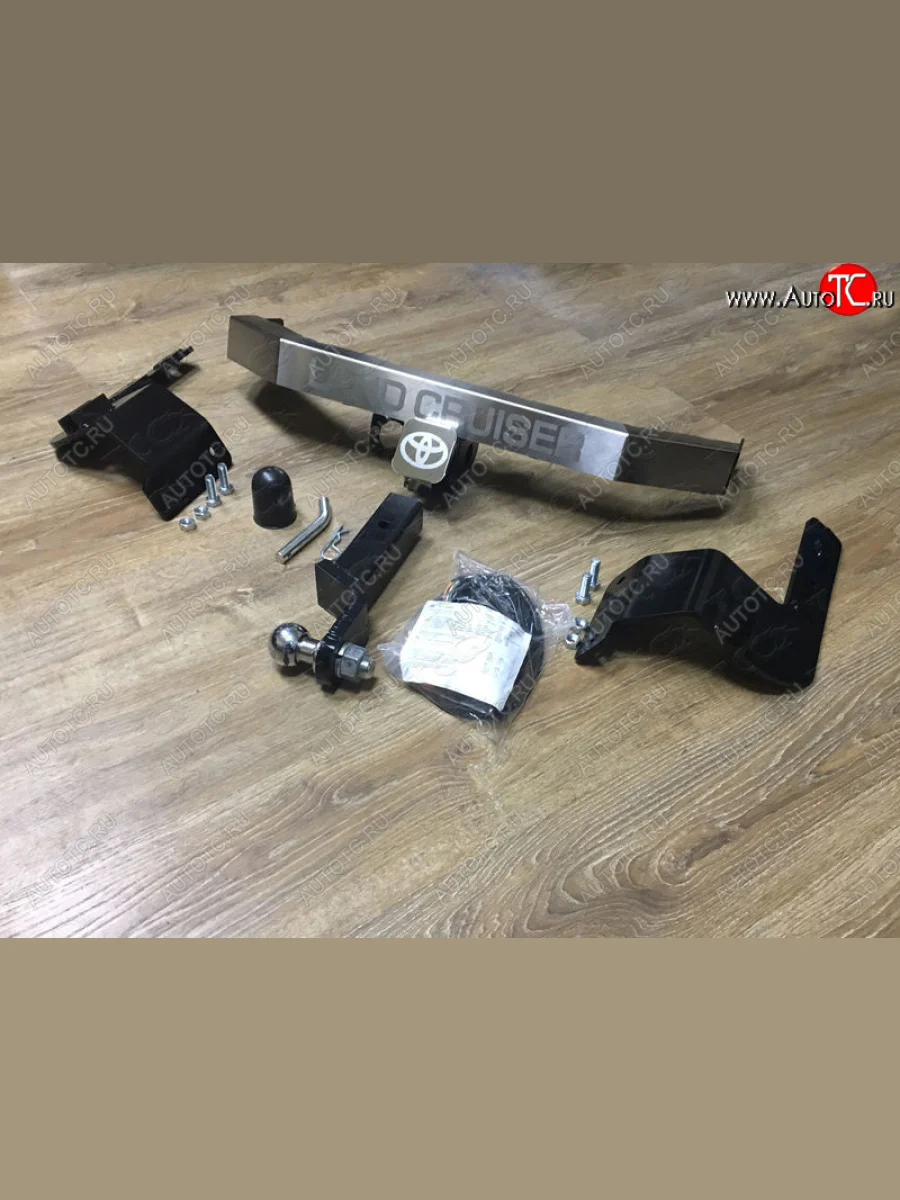 Фаркоп (тягово-сцепное устройство) TCC (TRD, надпись Land Cruiser) Toyota Land Cruiser 200 2-ой рестайлинг (2015-2021) (Оцинкованный, шар E - оцинкованный)  в Самаре Самарской области