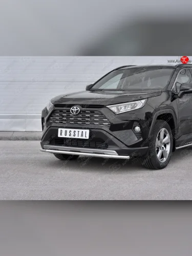 Защита переднего бампера (Ø42 мм, нержавейка) SLITKOFF Toyota RAV4  XA50 (2018-2025) 5 дв. дорестайлинг