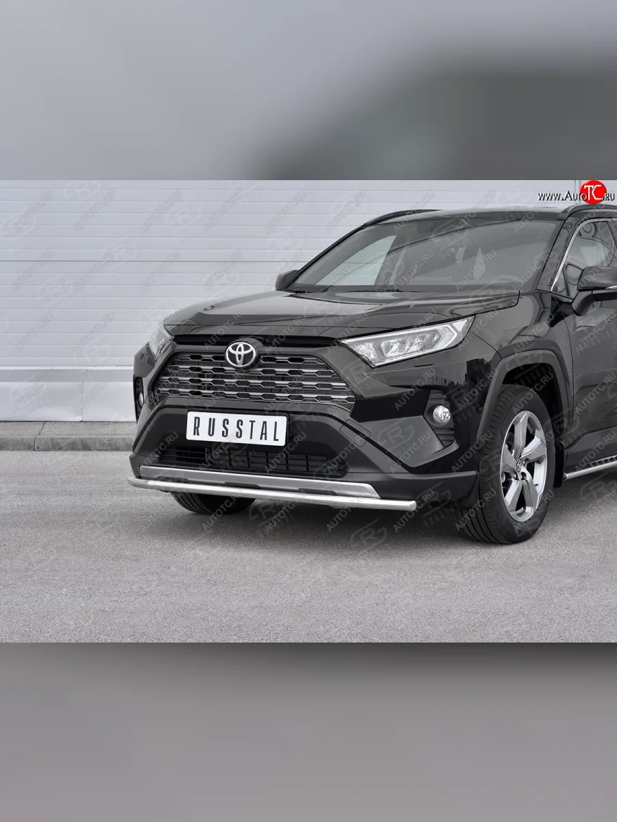 Защита переднего бампера (Ø42 мм, нержавейка) SLITKOFF  Toyota RAV4 (2018-2025) XA50  в Самаре Самарской области