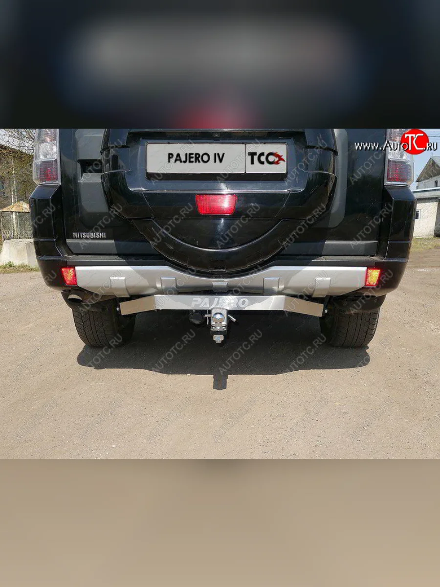 Фаркоп (тягово-сцепное устройство) TCC (надпись Pajero) Mitsubishi Pajero 4 V90 2-ой рестайлинг (2014-2020) (Оцинкованный, шар E)  в Самаре Самарской области
