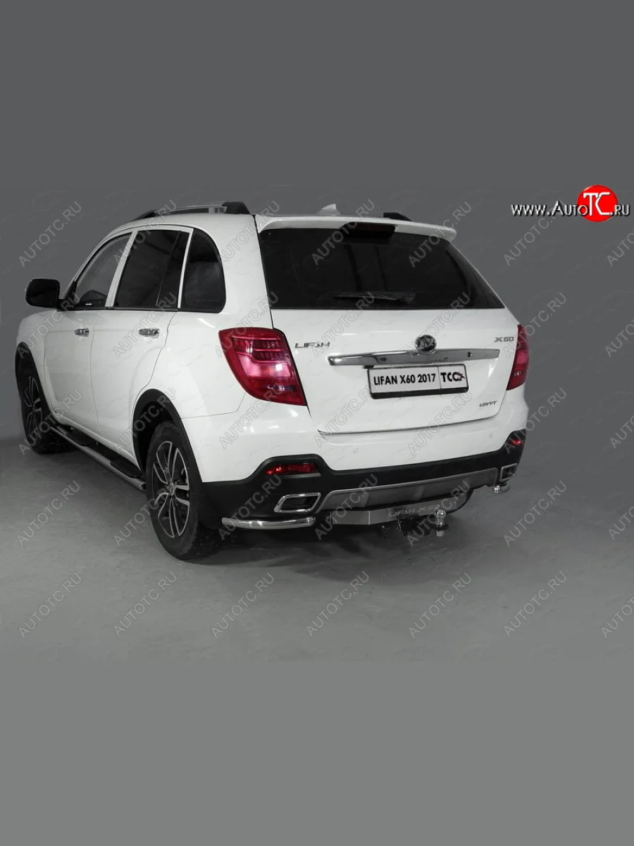 Фаркоп (тягово-сцепное устройство) TCC (с надписью) Lifan X60 2-ой рестайлинг (2016-2025) (Оцинкованный, шар E)  в Самаре Самарской области