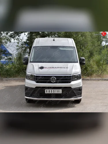 Защита переднего бампера (Ø63 мм, нержавейка) SLITKOFF Volkswagen Crafter  2 (2017-2025)