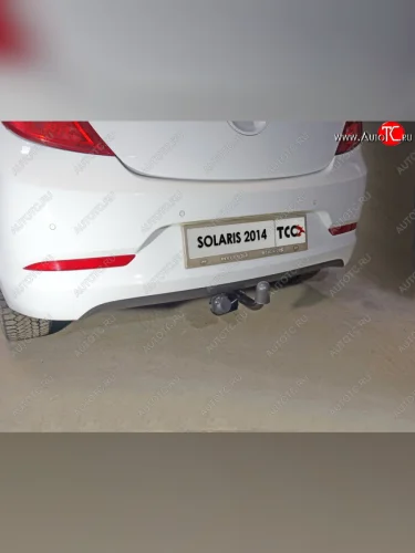 Фаркоп (тягово-сцепное устройство) TCC (шар А) Hyundai Solaris RBr хэтчбэк рестайлинг (2014-2017)