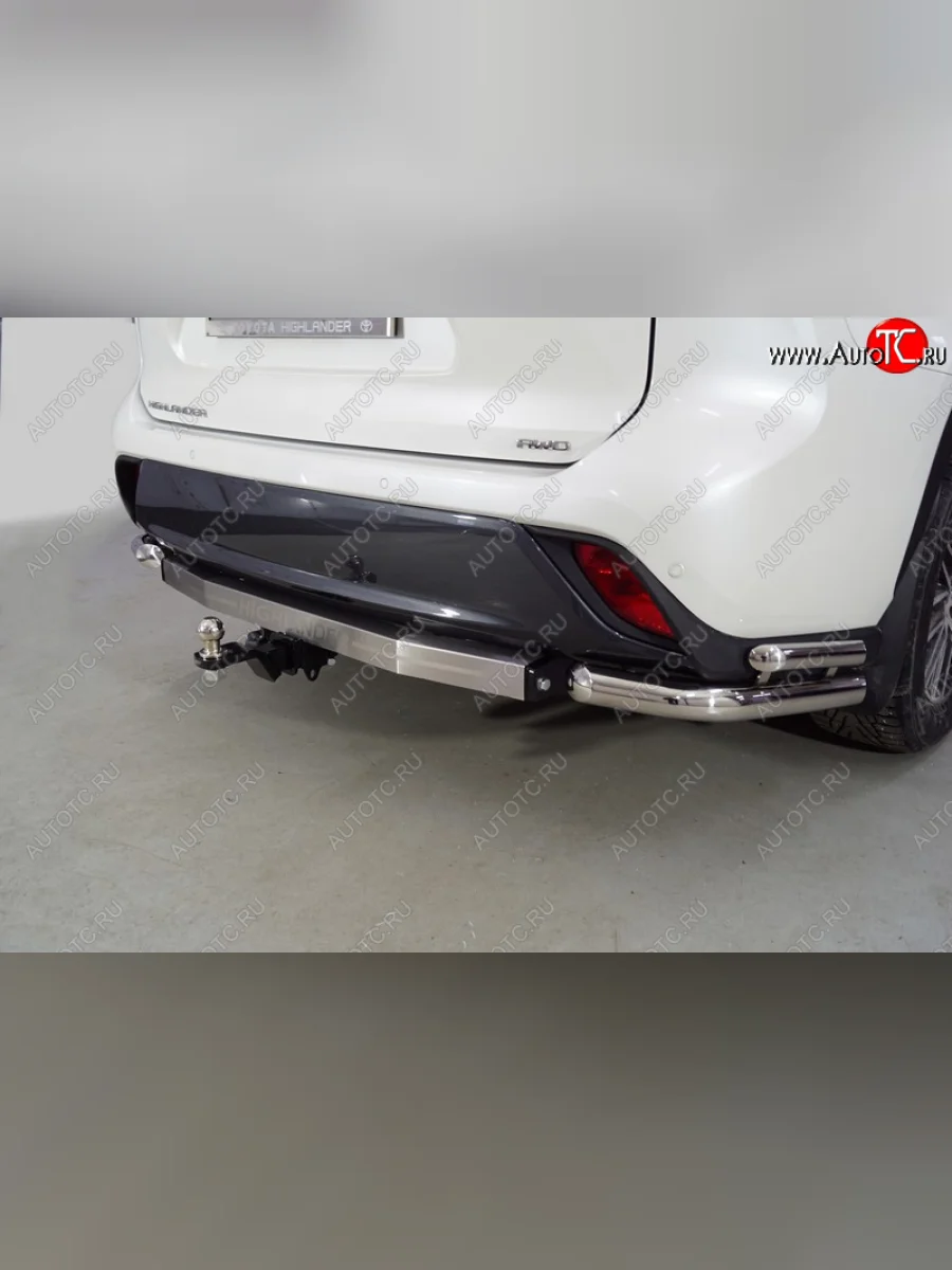 Фаркоп (тягово-сцепное устройство) TCC Toyota Highlander XU70 (2020-2025) (оцинкованный, шар Е нержавейка, надпись Highlander)  в Воронеже Воронежской области