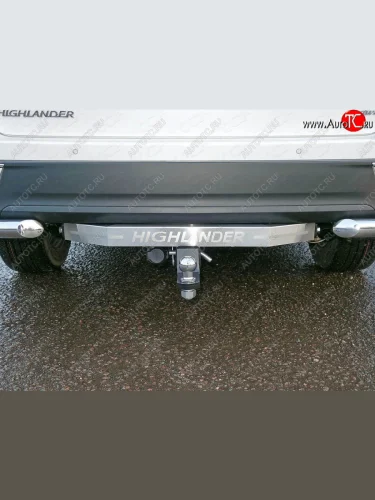 Фаркоп (тягово-сцепное устройство) TCC (оцинкованный, шар Е нержавейка, надпись Highlander) Toyota Highlander XU50 рестайлинг (2016-2020)