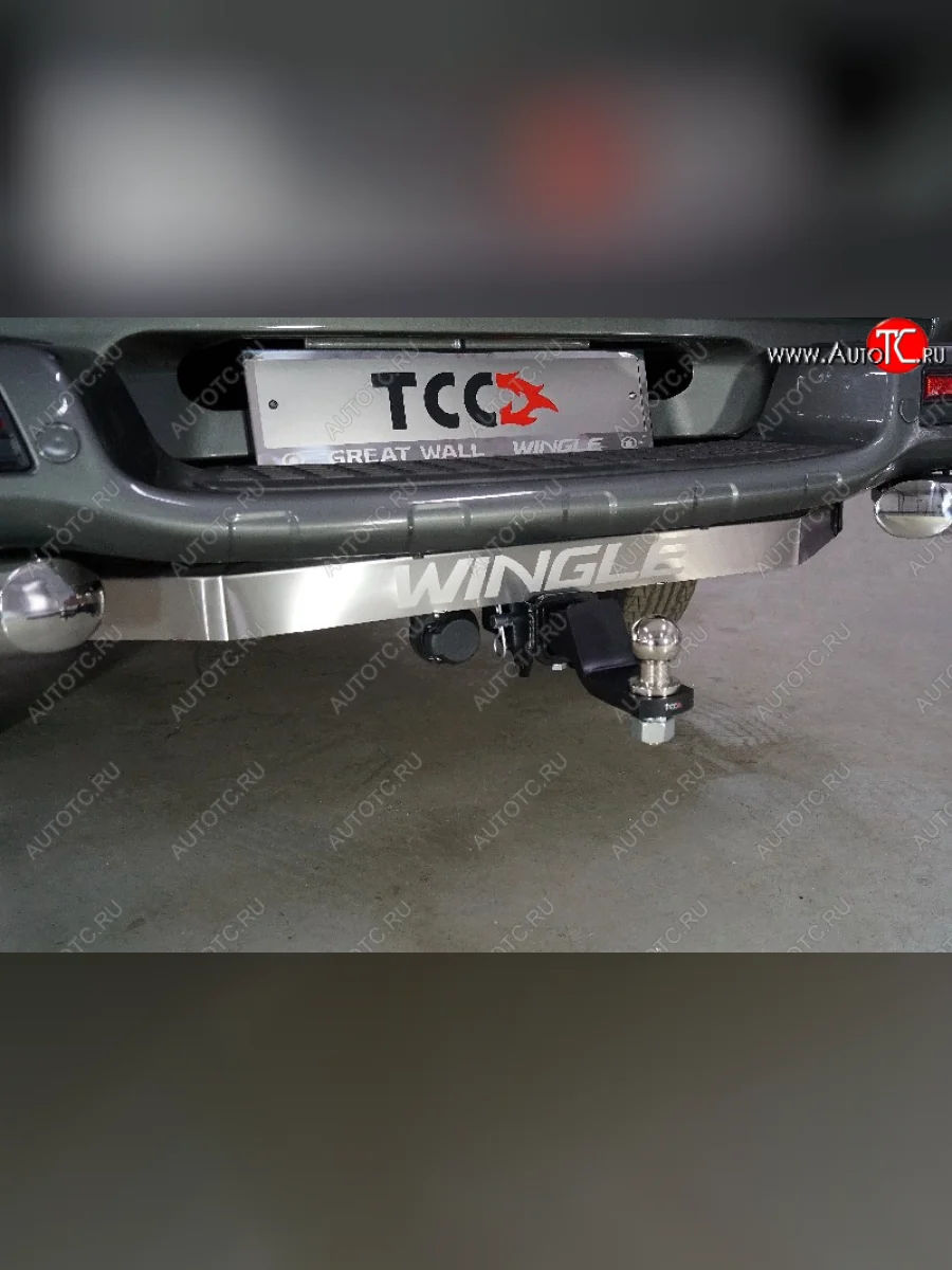 Фаркоп (тягово-сцепное устройство) TCC (4WD 2.0TD, с надписью) Great Wall Wingle 7 пикап (2018-2023) (Оцинкованный, шар E)  в Самаре Самарской области