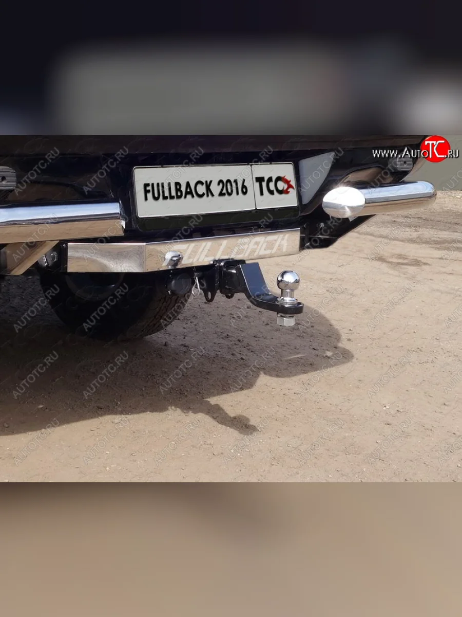 Фаркоп (тягово-сцепное устройство) TCC (надпись Fullback, авто без заднего бампера) Fiat Fullback (2016-2018) (Оцинкованный, шар E)  в Перми Пермском крае