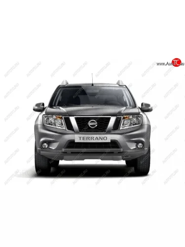 Защита переднего бампера (двойная Ø63 и 51 мм) Petroil Tuning (черный (Шагрень)) Nissan Terrano D10 рестайлинг (2016-2022)