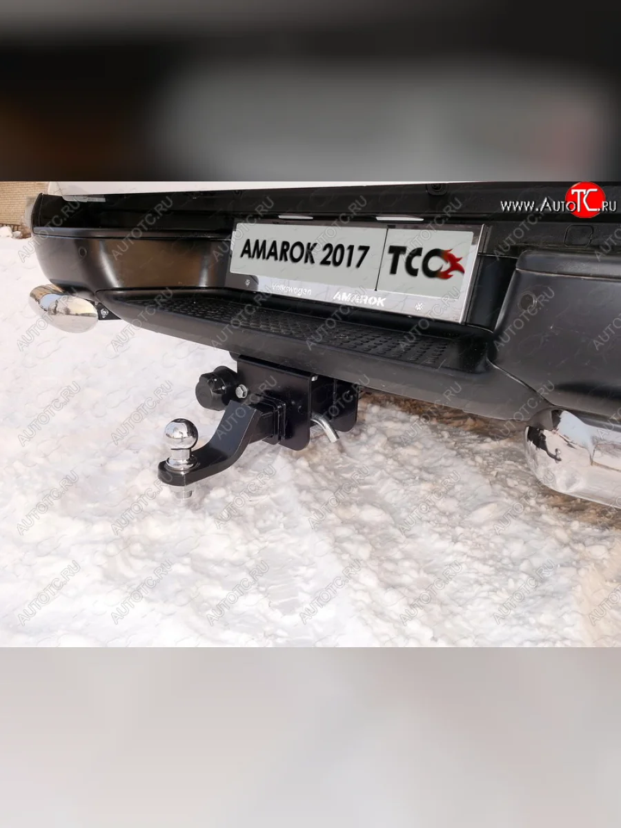 Фаркоп (тягово-сцепное устройство) TCC Volkswagen Amarok рестайлинг (2016-2022) (Оцинкованный, шар E - нержавейка)  в Самаре Самарской области