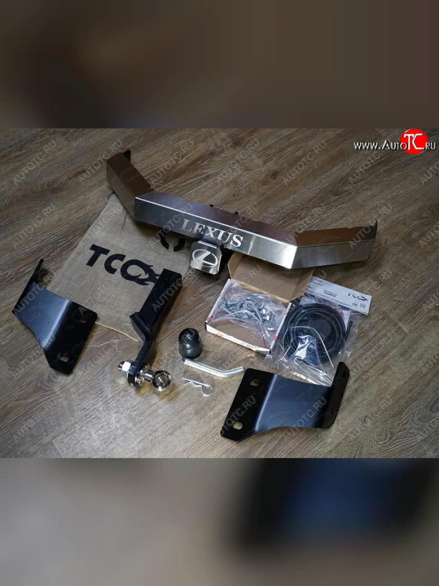 Фаркоп (тягово-сцепное устройство) TCC (надпись Lexus) Lexus RX350L AL20 рестайлинг (2019-2022) (Оцинкованный, шар E - нержавейка)  в Перми Пермском крае