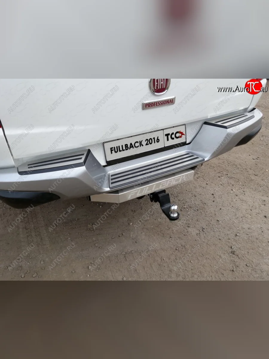 Фаркоп (тягово-сцепное устройство) TCC (надпись Fullback, с задним бампером) Fiat Fullback (2016-2018) (Оцинкованный, шар E - нержавейка)  в Перми Пермском крае