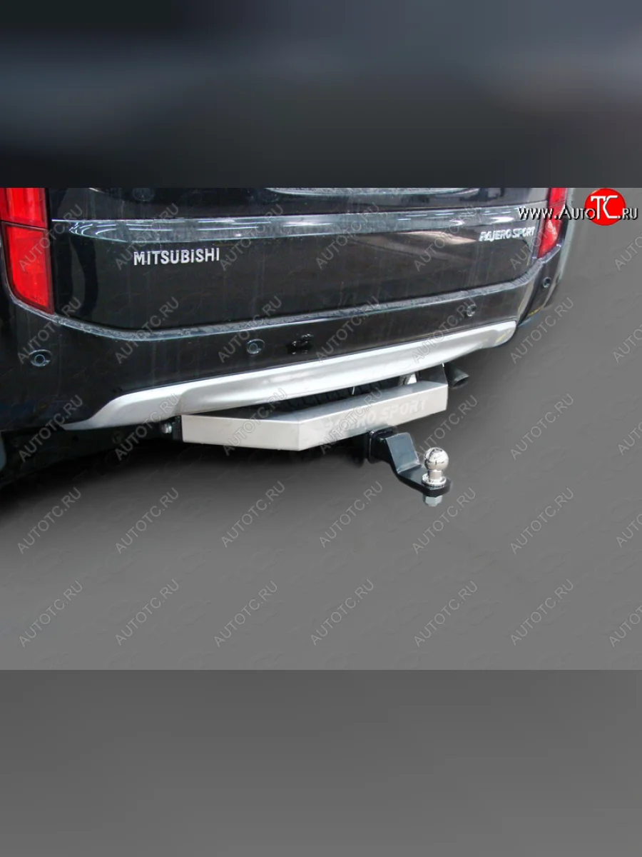 Фаркоп (тягово-сцепное устройство) TCC (усиленный, надпись Pajero Sport) Mitsubishi Pajero Sport QE дорестайлинг (2015-2021) (Оцинкованный, шар E)  в Перми Пермском крае