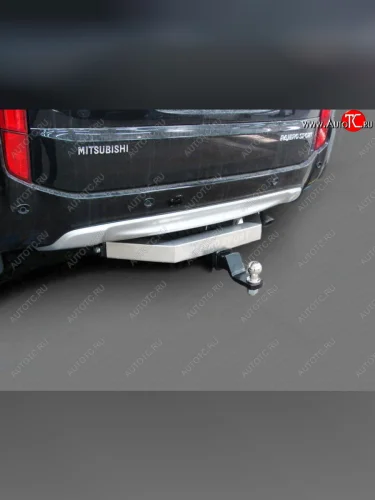 Фаркоп (тягово-сцепное устройство) TCC (усиленный, надпись Pajero Sport) (Оцинкованный, шар E - нержавейка) Mitsubishi Pajero Sport  QE (2015-2021) дорестайлинг