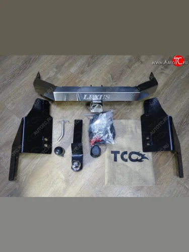 Фаркоп (тягово-сцепное устройство) TCC (оцинкованный, шар Е, надпись Prado) Toyota Land Cruiser Prado  J150 (2009-2020) дорестайлинг, 1-ый рестайлинг, 2-ой рестайлинг