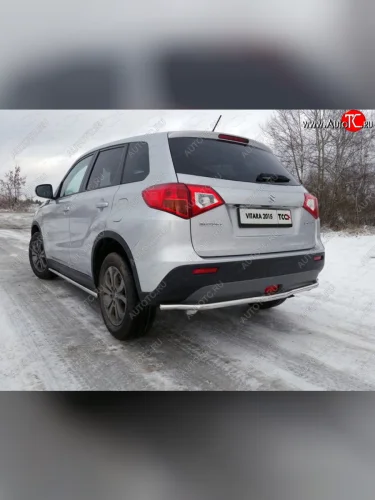 Защита заднего бампера ТСС (нержавейка d 42,4 мм) Suzuki Vitara  LY (2015-2019) дорестайлинг