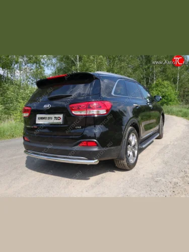 Защита заднего бампера ТСС (нержавейка d 60,3 мм) KIA Sorento  UM/Prime (2014-2018) дорестайлинг