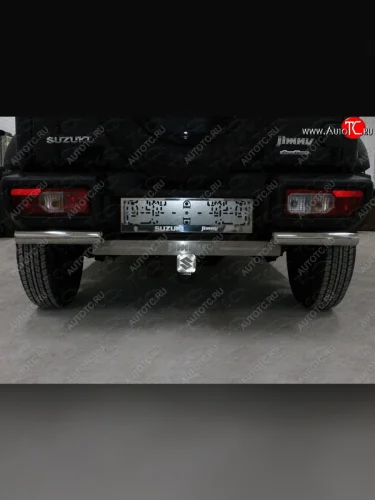 Защита заднего бампера (для фаркопа) ТСС (нержавейка d 60,3 мм) не устанавливается без фаркопа Suzuki Jimny JB64 (2018-2025)