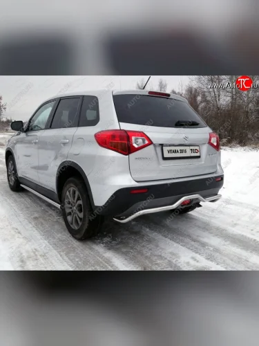 Защита заднего бампера ТСС (нержавейка d 42,4 мм) Suzuki Vitara  LY (2015-2025) дорестайлинг, рестайлинг