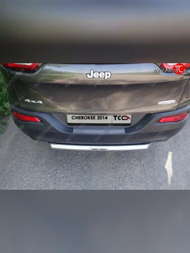 Защита заднего бампера (короткая) ТСС (нержавейка d 60,3 мм) Jeep Cherokee  KL (2014-2020) дорестайлинг, рестайлинг